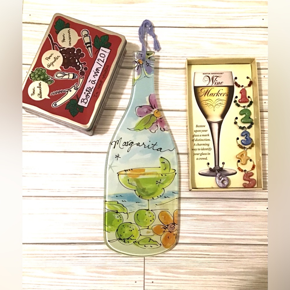 Vibrant Green and Orange Wine Bottle Charcuterie and Bar Accessories